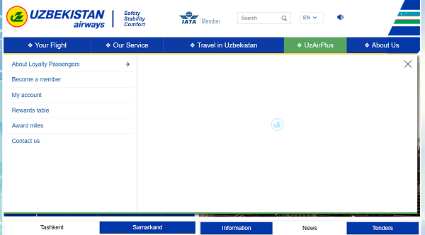 Uzbekistan Airways Navigation
